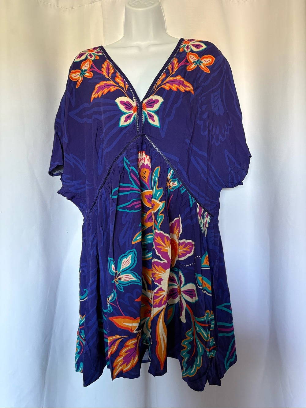 City Chic Purple Floral Midi Dress with Multicolor Accents